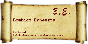 Bombicz Erneszta névjegykártya